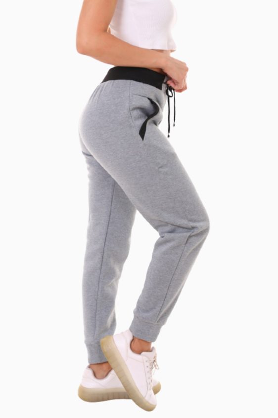 Solid Color Fleece Lined Joggers with Side Pockets