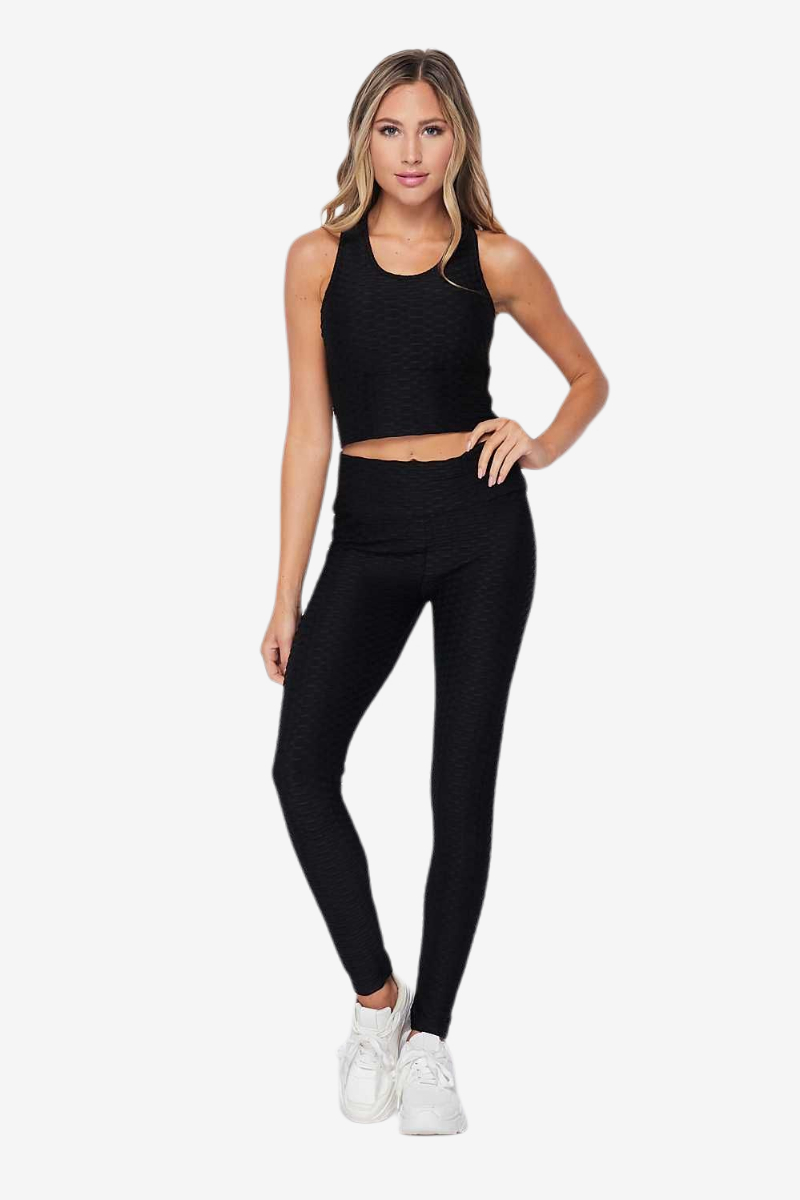 Lycra blend activewear leggings black  Active wear leggings, Trendy sets, Cute  sports bra