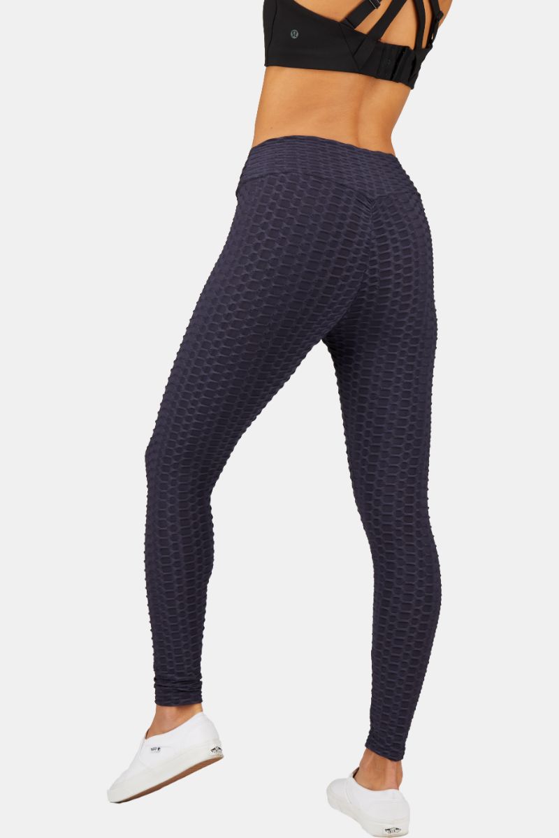 Wholesale Kylie Scrunch Butt Anti Cellulite Honeycomb Texture Leggings Navy  for your store - Faire